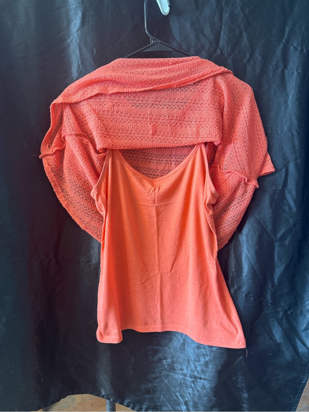 Women’s Coral Knit Cardigan and Tank Set